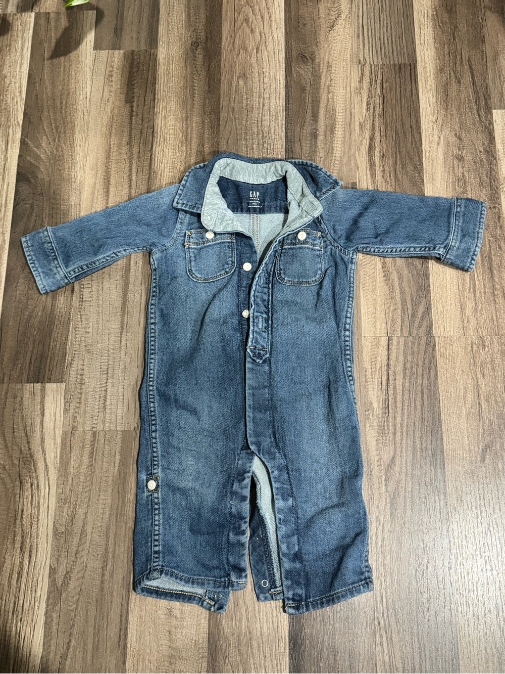 GAP Baby Denim Romper Jacket - Blue